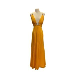 Clarisse Yellow Canary Plunge Evening Gown Size 6 Dress By Clarisse Designs With
